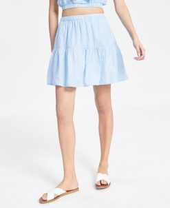 And Now This Women's Tiered Ruffled A-Line Mini Skirt