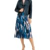 Anne Klein Women's Turtleneck Sweater, Satin Print Skirt And Faux-Leather Moto Jacket -Adrianna Papell Sales Shop 22836458 fpx
