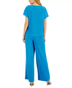 Anne Klein Women's Satin Top & Wide-Leg Pants Set -Adrianna Papell Sales Shop 22836762 fpx