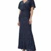 Adrianna Papell Women's Burnout Velvet Flutter-Sleeve Gown -Adrianna Papell Sales Shop 22865645 fpx