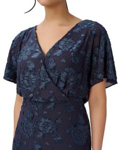 Adrianna Papell Women's Burnout Velvet Flutter-Sleeve Gown 4 Adrianna Papell Women's Burnout Velvet Flutter-Sleeve Gown -Adrianna Papell Sales Shop 22865647 fpx