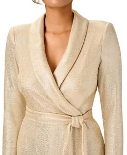 Adrianna Papell Women's Metallic-Knit Tuxedo Dress -Adrianna Papell Sales Shop 22865693 fpx