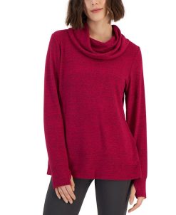 ID Ideology Women's Mushy Knit Cowlneck Top, Created For Macy's