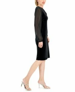 Connected Women's Velvet V-Neck Sheath Dress -Adrianna Papell Sales Shop 22877675 fpx
