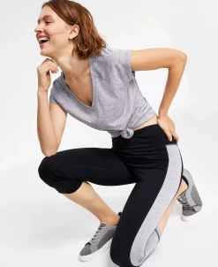 ID Ideology Women's Essentials Colorblocked Cropped Leggings, Created For Macy's -Adrianna Papell Sales Shop 22896871 fpx