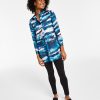 Anne Klein Printed Blouse & Compression Leggings