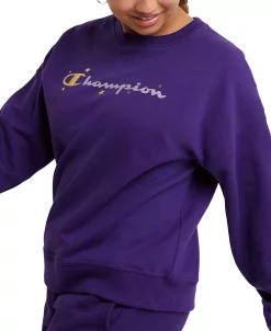Champion Women's Star Logo Powerblend Crewneck Sweatshirt -Adrianna Papell Sales Shop 22907907 fpx
