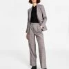 Bar III Women's Tie-Neck Top, Plaid Blazer & Pants, Created For Macy's -Adrianna Papell Sales Shop 22909430 fpx