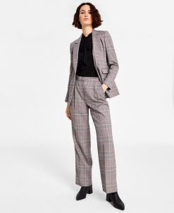 Bar III Women's Tie-Neck Top, Plaid Blazer & Pants, Created For Macy's