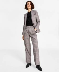 Bar III Women's Tie-Neck Top, Plaid Blazer & Pants, Created For Macy's