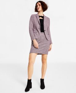 Bar III Women's Cutout Sweater, Tweed Blazer & Skirt, Created For Macy's