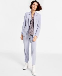 Bar III Women's Bow-Tie Blouse, Crepe Blazer & Pants, Created For Macy's