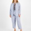 Bar III Plus Size Bow-Tie Blouse, Crepe Blazer & Pants, Created For Macy's