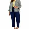 Kasper Plus Size Tie-Neck Top, Tweed Blazer & Straight-Leg Pants -Adrianna Papell Sales Shop 22913678 fpx