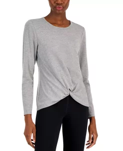 ID Ideology Women's Long-Sleeve Twist-Front Top, Created For Macys -Adrianna Papell Sales Shop 22923000 fpx