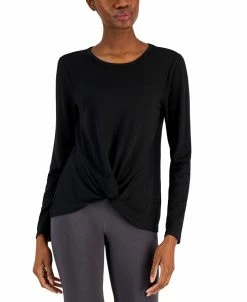 ID Ideology Women's Long-Sleeve Twist-Front Top, Created For Macys