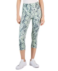 ID Ideology Women's Snake-Print Cropped High-Rise Leggings, Created For Macy's