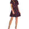 CeCe Women's Floral-Print Tie-Neck A-Line Dress -Adrianna Papell Sales Shop 22948246 fpx