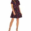 CeCe Women's Floral-Print Tie-Neck A-Line Dress -Adrianna Papell Sales Shop 22948246 fpx