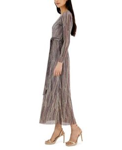 Anne Klein Women's V-Neck Maxi Pleated Long-Sleeve Dress -Adrianna Papell Sales Shop 22979783 fpx