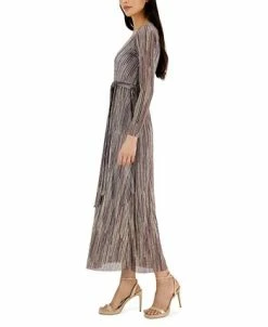 Anne Klein Women's V-Neck Maxi Pleated Long-Sleeve Dress -Adrianna Papell Sales Shop 22979783 fpx