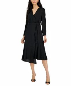 INC International Concepts Women's V-Neck Faux-Wrap Dress, Created For Macy's