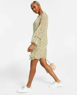 INC International Concepts Women's Metallic-Striped Chiffon Minidress, Created For Macy's -Adrianna Papell Sales Shop 22981650 fpx