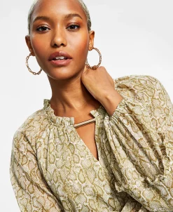 INC International Concepts Women's Metallic-Striped Chiffon Minidress, Created For Macy's -Adrianna Papell Sales Shop 22981651 fpx