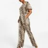 INC International Concepts Women's Animal-Print Flutter-Sleeve Jumpsuit, Created For Macy's -Adrianna Papell Sales Shop 22981676 fpx