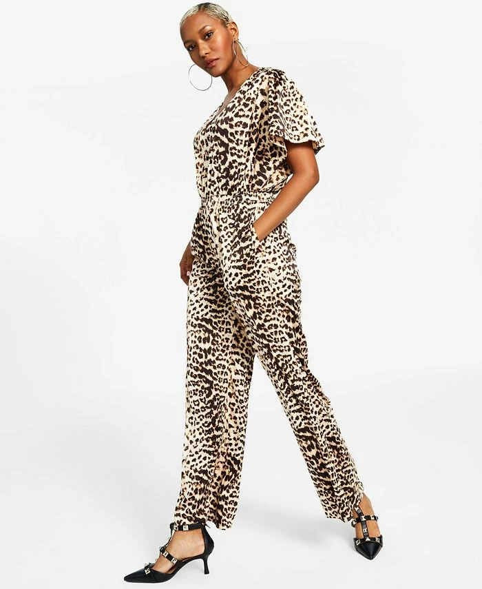 INC International Concepts Women's Animal-Print Flutter-Sleeve Jumpsuit, Created For Macy's 3 INC International Concepts Women's Animal-Print Flutter-Sleeve Jumpsuit, Created For Macy's