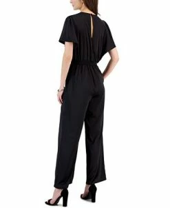 INC International Concepts Women's V-Neck Flutter-Sleeve Jumpsuit, Created For Macy's -Adrianna Papell Sales Shop 22981688 fpx