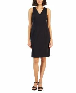 Anne Klein Women's Compression V-Neck Sheath Dress