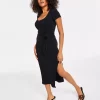 Bar III Women's Ribbed Short-Sleeve Midi Dress, Created For Macy's -Adrianna Papell Sales Shop 22988117 fpx