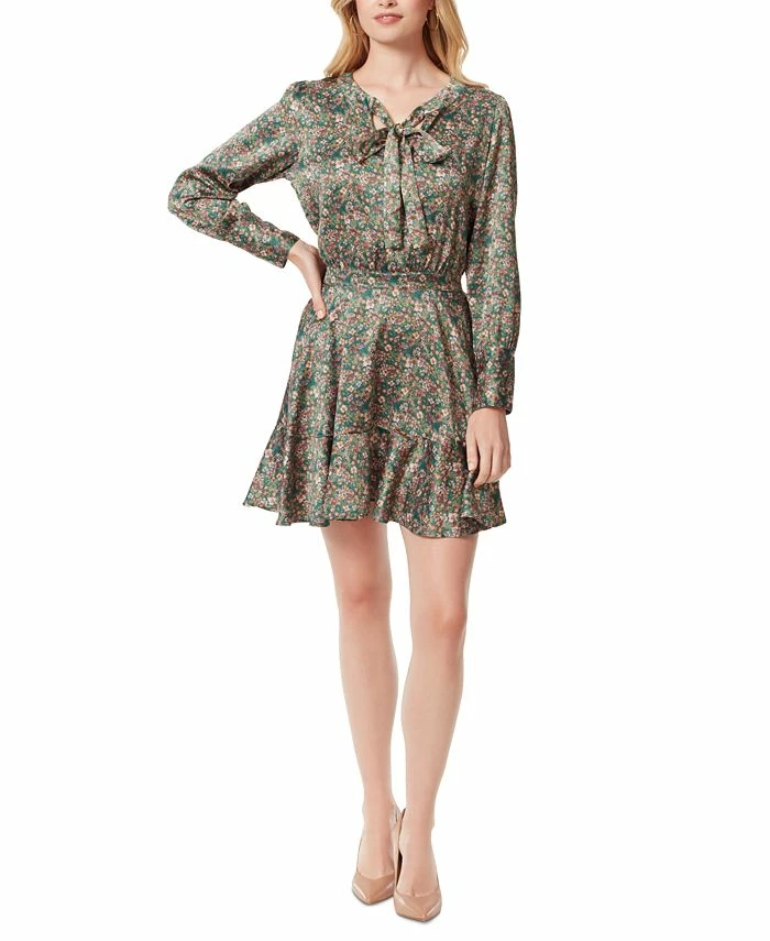 Jessica Simpson Women's Davina Floral-Print Tie-Neck Mini Dress 3 Jessica Simpson Women's Davina Floral-Print Tie-Neck Mini Dress