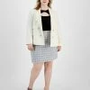 Bar III Plus Size Faux Double Breasted Blazer, Twist-Neck Sweater & Tweed Skirt, Created For Macy's -Adrianna Papell Sales Shop 23021798 fpx