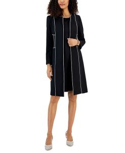 Kasper Women's Long Sleeve Seamed Topper Jacket & Sheath Dress