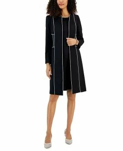 Kasper Women's Long Sleeve Seamed Topper Jacket & Sheath Dress