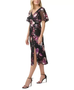 Adrianna Papell Women's Floral-Print Midi Dress -Adrianna Papell Sales Shop 23033661 fpx