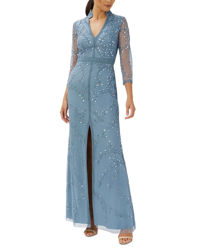 Women's Beaded 3/4-Sleeve Gown Adrianna Papell Women's Beaded 3/4-Sleeve Gown -Adrianna Papell Sales Shop