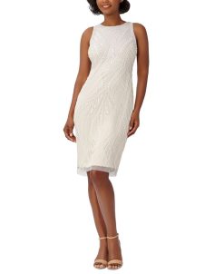 Adrianna Papell Women's High-Neck Embellished Sheath Dress