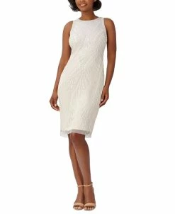 Adrianna Papell Women's High-Neck Embellished Sheath Dress