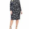 Kasper Plus Size Floral Faux-Wrap Pullover Dress -Adrianna Papell Sales Shop 23046005 fpx