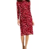 Kasper Women's Side-Pleated Printed Midi Dress -Adrianna Papell Sales Shop 23109888 fpx
