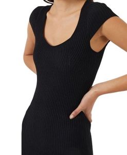 French Connection Women's Mathilda Ribbed Knit Ruffled Bodycon Mini Dress -Adrianna Papell Sales Shop 23111049 fpx