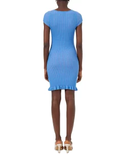 French Connection Women's Mathilda Ribbed Knit Ruffled Bodycon Mini Dress -Adrianna Papell Sales Shop 23111052 fpx