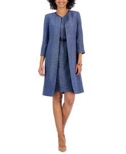Kasper Women's Tweed Topper & Tweed Belted Dress
