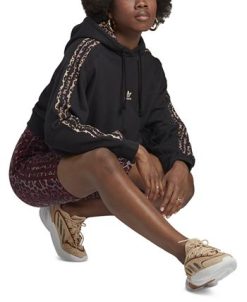 ADIDAS Women's Animal-Trim Logo-Print Cotton Hoodie -Adrianna Papell Sales Shop 23149789 fpx