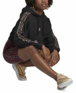 ADIDAS Women's Animal-Trim Logo-Print Cotton Hoodie -Adrianna Papell Sales Shop 23149789 fpx