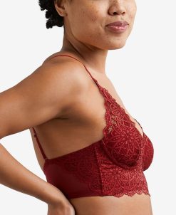 Maidenform Pure Comfort Lace & Mesh Longline Wireless Bralette DM1188 -Adrianna Papell Sales Shop 23186319 fpx