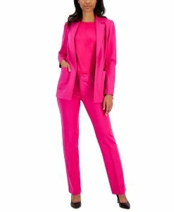 Anne Klein Women's Notch-Collar Blazer, Satin Blouse & Pants